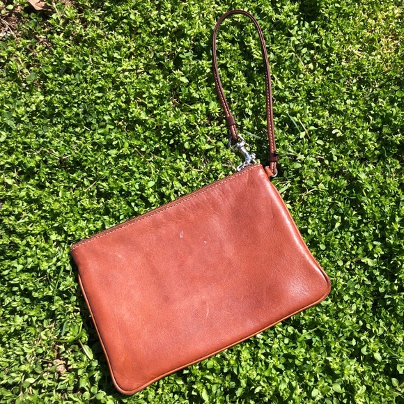 Cognac Coach Wristlet - Picture 3 of 5